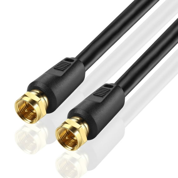 Coaxial Cable Connector F Type - Gold Plated RG6 Coax Cable Cord for TV Antenna, Satellite Receivers, Cable Modem - Quad Shielded Coaxial Cable 20IN Extender Adapter for Indoor and Outdoor Use
