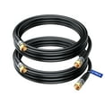thumbnail image 1 of Coaxial Cable RG6 Coax Cord 8 Feet (Black), Triple Shielded Wire CL3 F-Type Connectors (2 Pack), 1 of 7