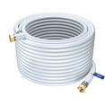 thumbnail image 1 of Coaxial Cable RG6, with a Right Angle 90° Connector, 200 ft, Coax Cable F-Type Triple Shielded Coax Cable 200 Feet (White), 1 of 6