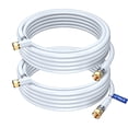 thumbnail image 1 of Coaxial Cable RG6, with a Right Angle 90° Connector, 25 ft, 2 Pack, Coax Cable F-Type Triple Shielded Coax Cable 25 Feet (White), 1 of 6