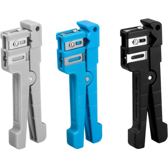 Coaxial Cable Stripping Cutter Tool Coaxial Cable Stripper Fiber Optic Jacket Stripper Cable Cutter Crimper, 3pcs