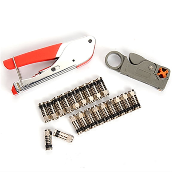 Coaxial Cable Wire Stripper RG6/RG59 Compression F Connector Tool Crimping Pliers Wire Stripping Pliers Kit AMH143 ,Durability That Lasts