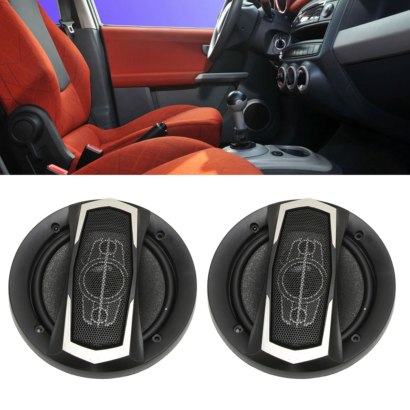 Coaxial Car Audio Loudspeaker, 6 Inch Pair 600W 30Hz To 36Khz Coaxial