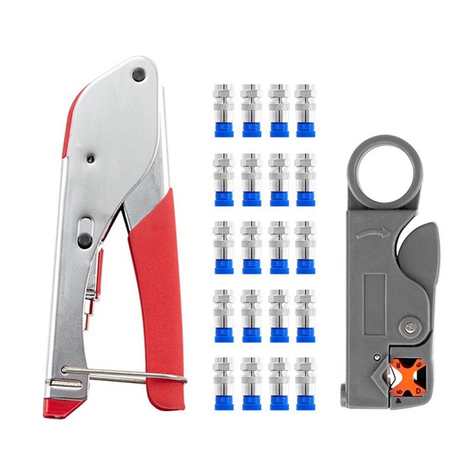 Coaxial Compression Tool with Instruction Manual Coax Cable Crimper Cable Strip