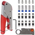 thumbnail image 1 of Coaxial cable crimping tool set, with 20 type 596 compression connectors coaxial cable stripper coaxial cable compression tool set, 1 of 4