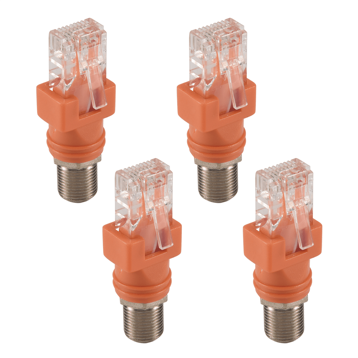 Coaxial To Ethernet Adapter, 4 Pack Coax Rf F Female Rj45 Male 