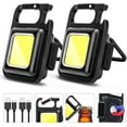 thumbnail image 1 of Cob Keychain Work Light Keychain Flashlight 4 Light Modes,Keychain Light Emergency Light with Folding Bracket Bottle Opener for Fishing,Camping and Walking 2Pack, 1 of 14