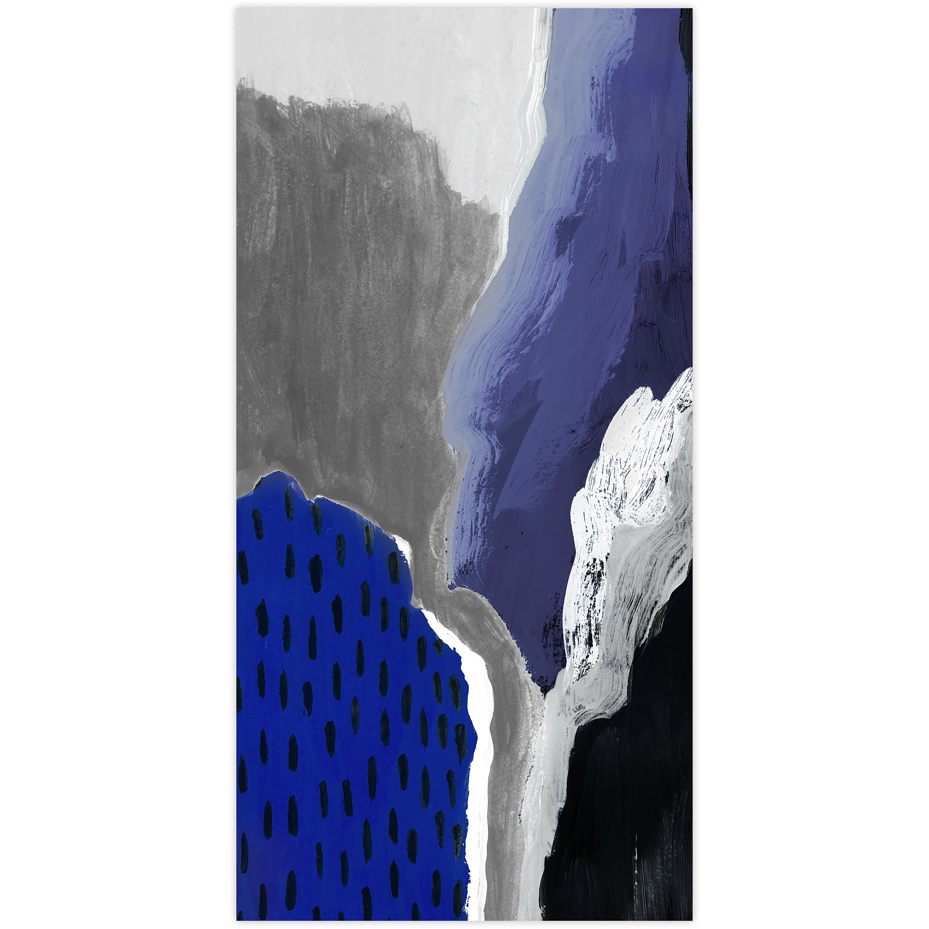 Cobalt Abstract A Frameless Free Floating 36 in x 72 in Painting Art Prints, by Empire Art