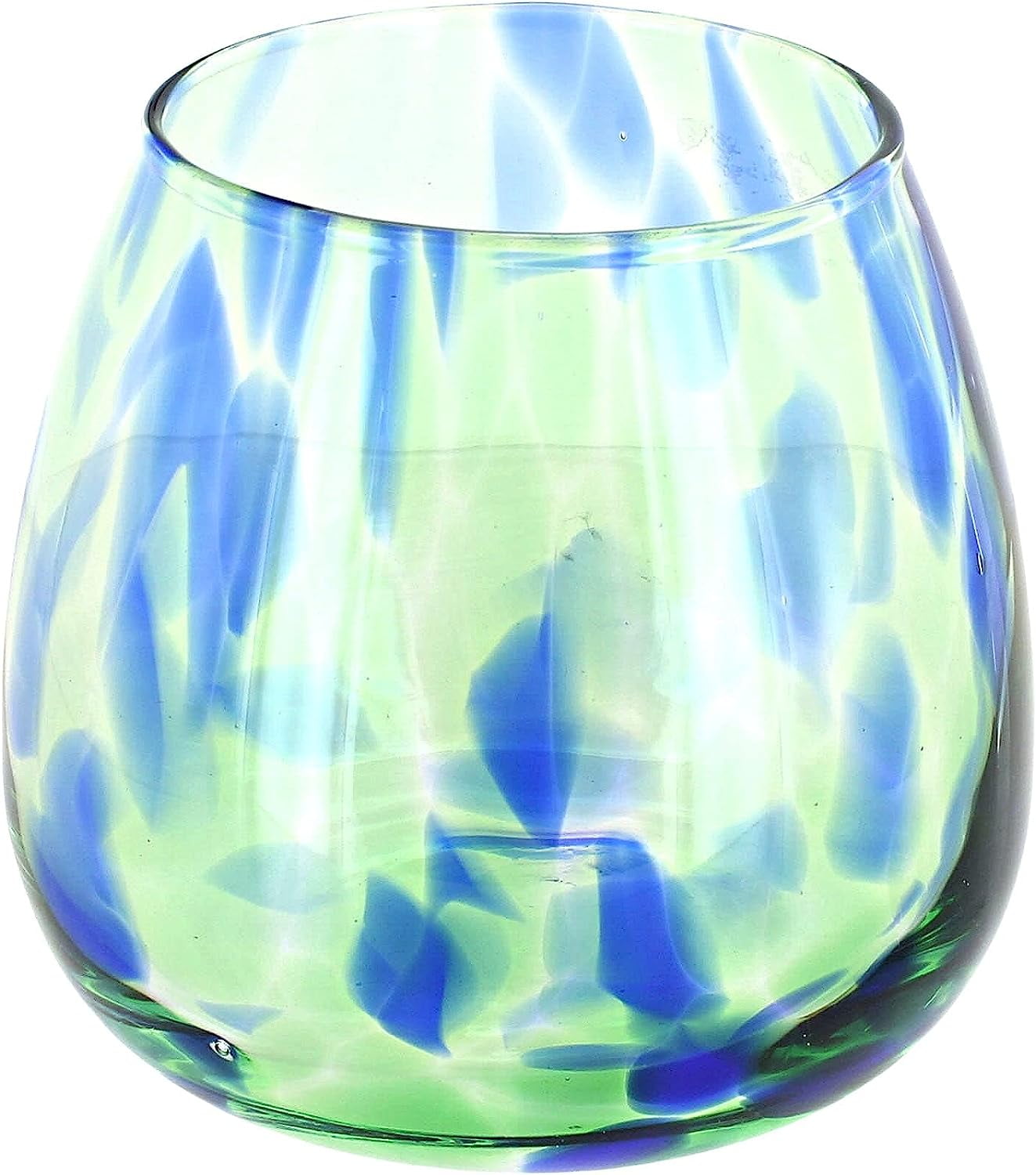 Cobalt And Green Confetti Vase & Candle Holder