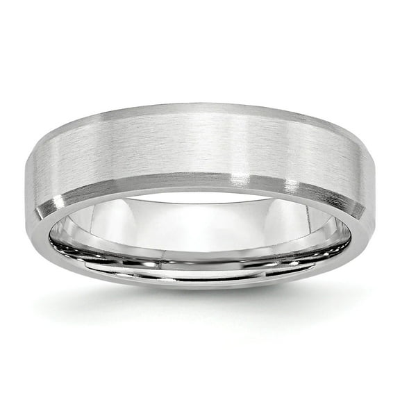 Cobalt Beveled Edge Satin 6mm Band