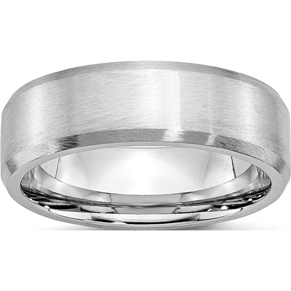 Cobalt Beveled Edge Satin 7mm Band (Size 12.5) Made In China cc14-12.5