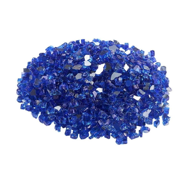 Cobalt Blue Fire Glass, 20LBS Reflective Fire Pit Crystals for Outdoor Fireplace & Patio, Smokeless Decorative Landscaping Rocks