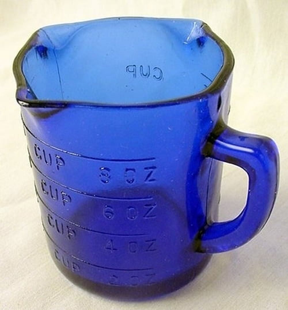 Cobalt Blue Glass 3 Spout Measuring Cup (item #1417436)