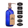thumbnail image 1 of Cobalt Blue Glass Pint Jar Soap and Lotion Dispenser with Metal Pump (Copper), 1 of 5