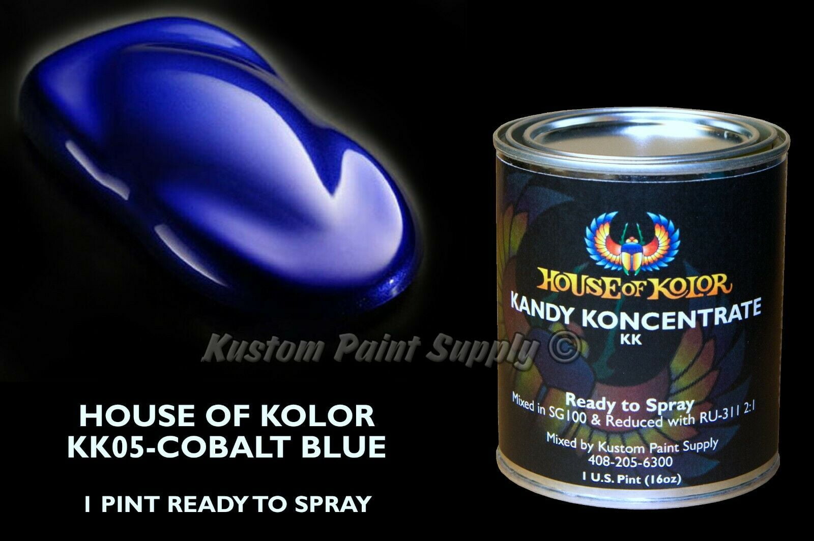 Cobalt Blue Kandy KK05 House of Kolor 1 Pint Can Ready To Spray