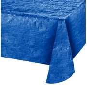 Cobalt Blue Metallic Foil Reversible Tablecloth 84" x 54" by Way to Celebrate