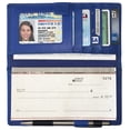 thumbnail image 1 of Cobalt Blue RFID Leather Checkbook Cover With Credit Card Slots and Pen Holder, 1 of 6
