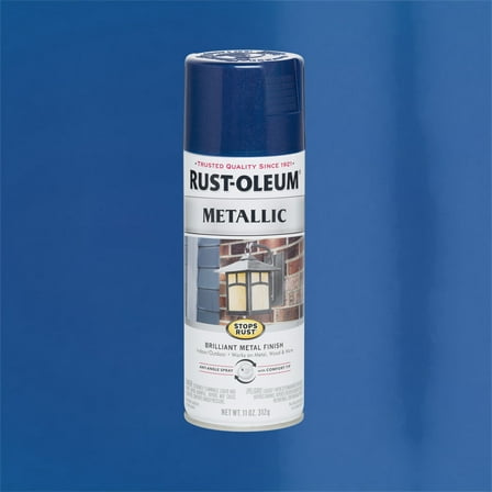 Cobalt Blue, Rust-Oleum Stops Rust Metallic Paint-7251830, 11 oz
