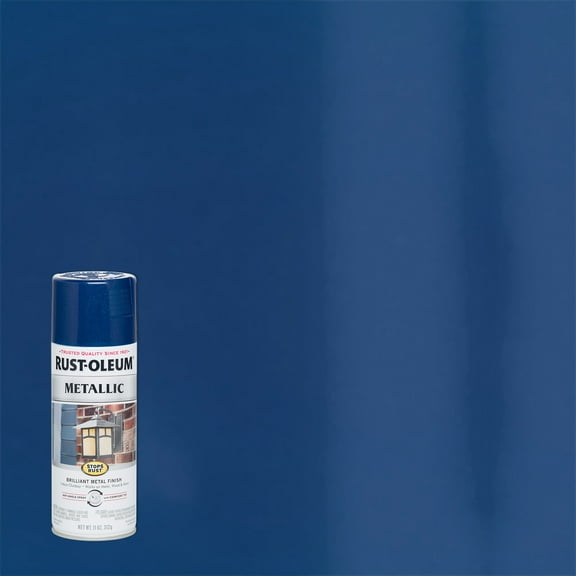 Cobalt Blue, Rust-Oleum Stops Rust Metallic Paint-7251830, 11 oz