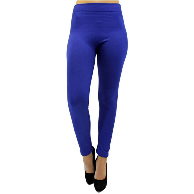 Women Sports Leggings with Fleece Lined Workout Running Pants, Royal Blue,  Plus 