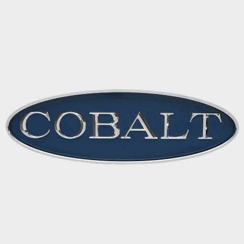 Cobalt Boat Logo Emblem 453132 | Silver / Blue 12 3/4 Inch