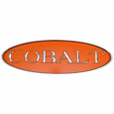 Cobalt Boat Logo Emblem 453132 | Silver / Orange Aluminum