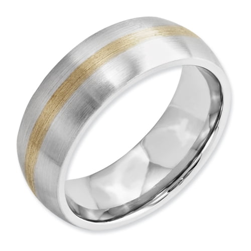 Cobalt Chromium 14k Gold Inlay Satin 8mm Band