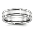 thumbnail image 1 of Cobalt Chromium 925 Sterling Silver Polished Rounded Edge Inlay Satin Polish 6mm Band Ring Size 11.5 Ring for Women and, 1 of 2