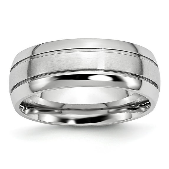 Cobalt Chromium Polish Satin 8mm Band Ring - Size 12