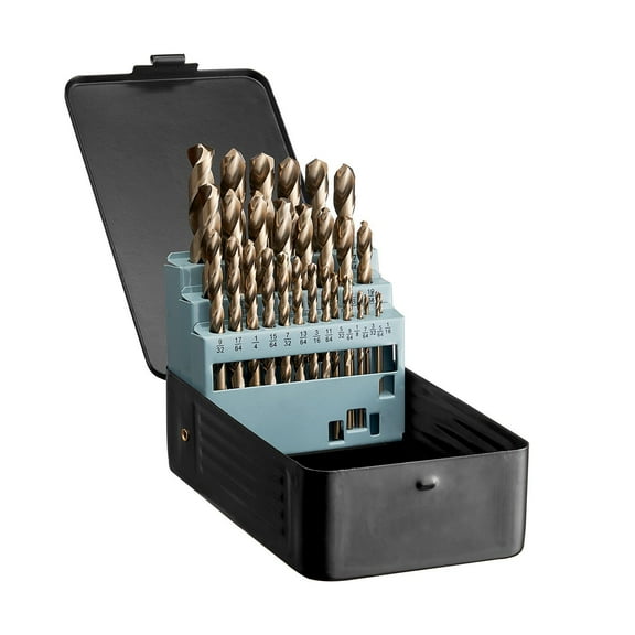 Cobalt Drill Bit Set 29 Pcs, M35 High Speed Steel with 5% Cobalt, 135° Split Point & Twist Design, Sharp & Durable Bits for Metal, Stainless Steel, Aluminum, Wood, Plastic, with Portable Storage Case