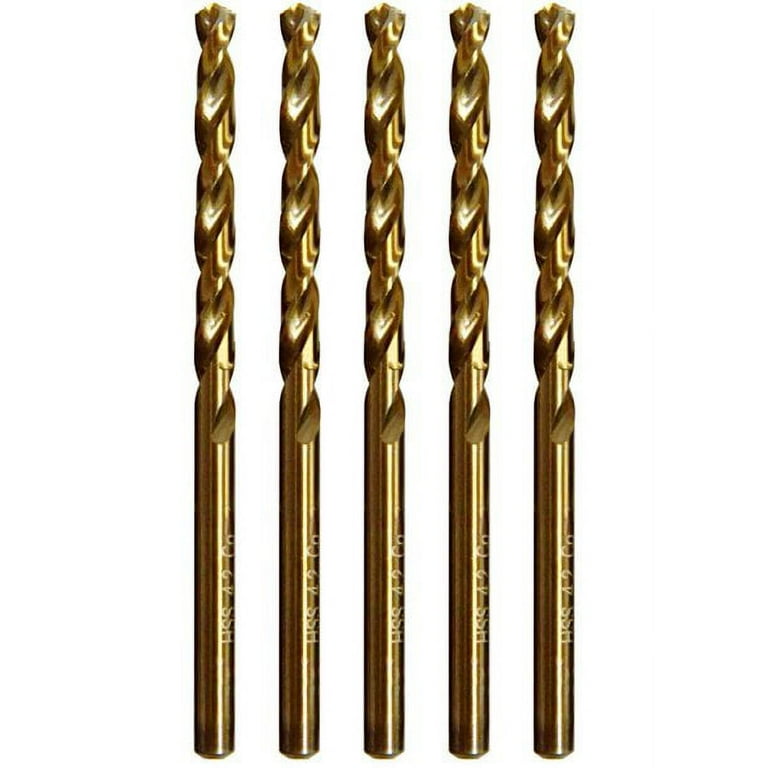 Cobalt Drill Bit Set Inch 1 4 5PCS M35 High Speed Steel Twist Drill Bits for Hard Metal and Stainless Steel Jobber Drill Bits Set Walmart