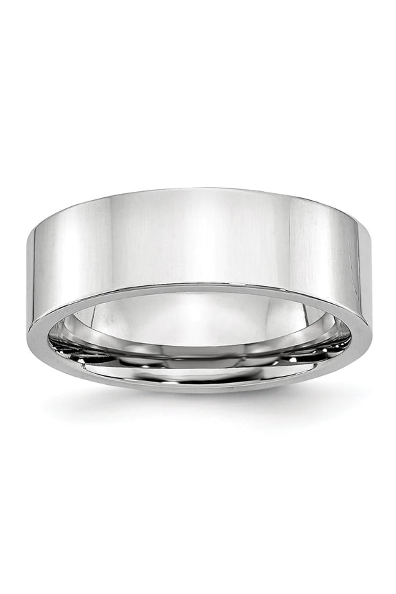 Cobalt Flat Polished 7mm Band