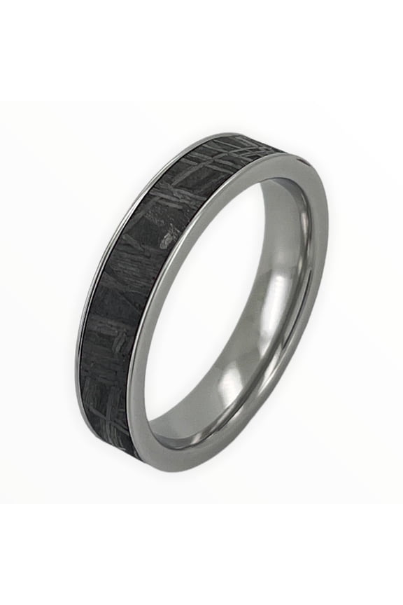 Cobalt Men’s Wedding Band | Genuine Meteorite Inlay | 5mm or 8mm Comfort Fit Men's Engagement Ring | Lifetime Warranty