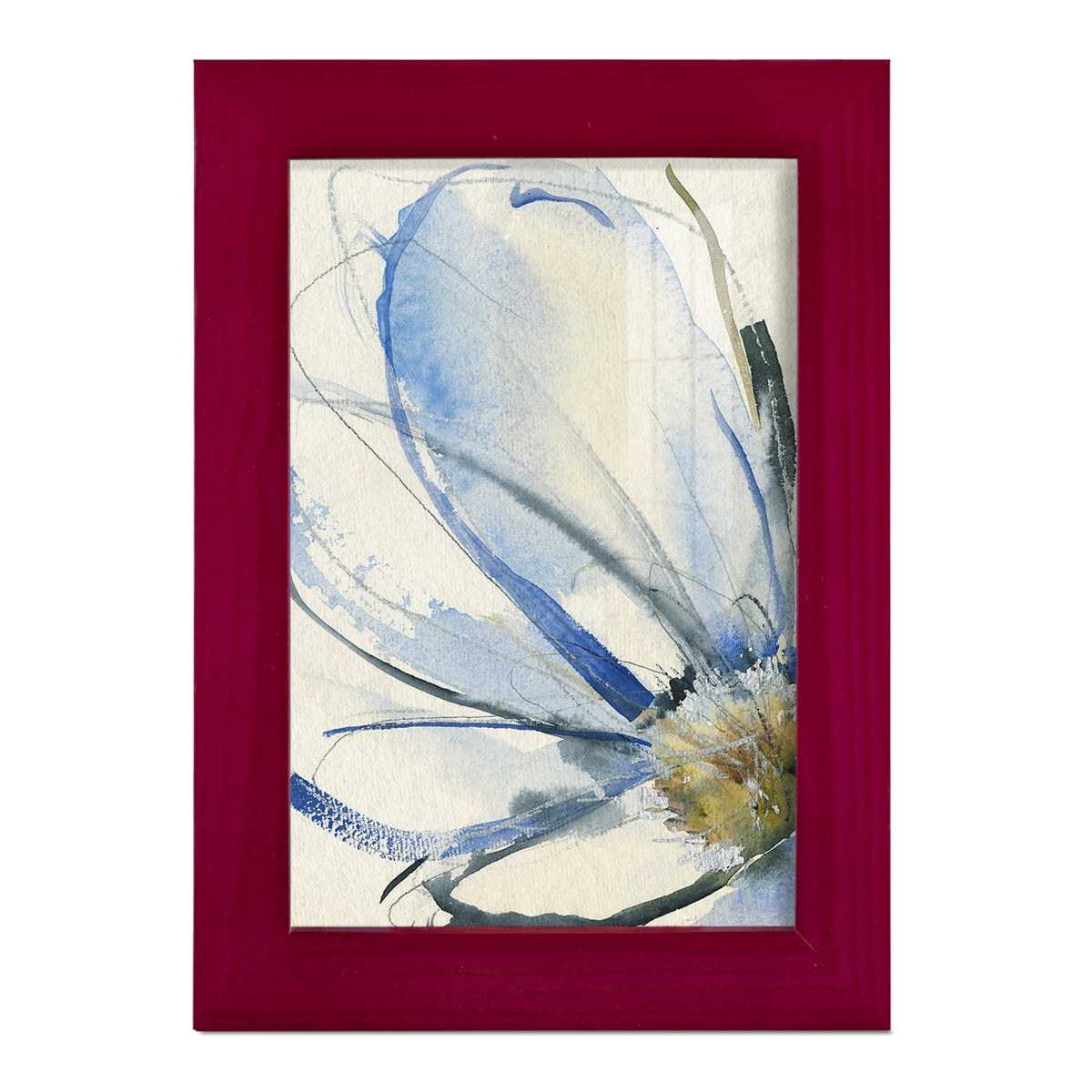 Cobalt & Paynes Petals I - Framed Print w/glass - Cherry Red