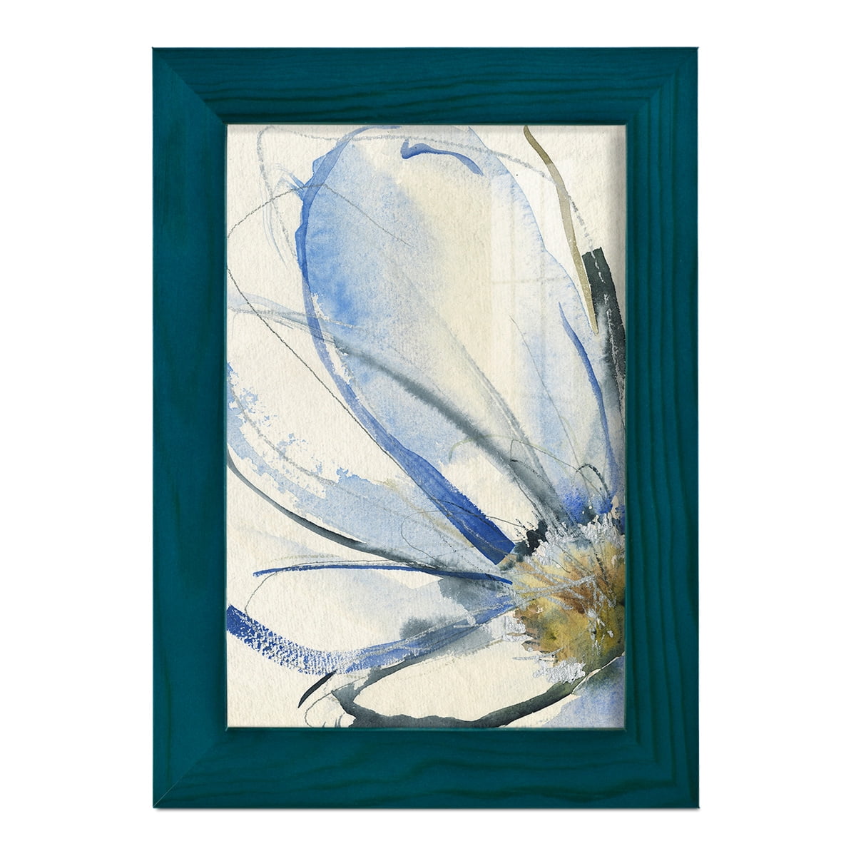 Cobalt & Paynes Petals I - Framed Print w/glass - Ocean Blue