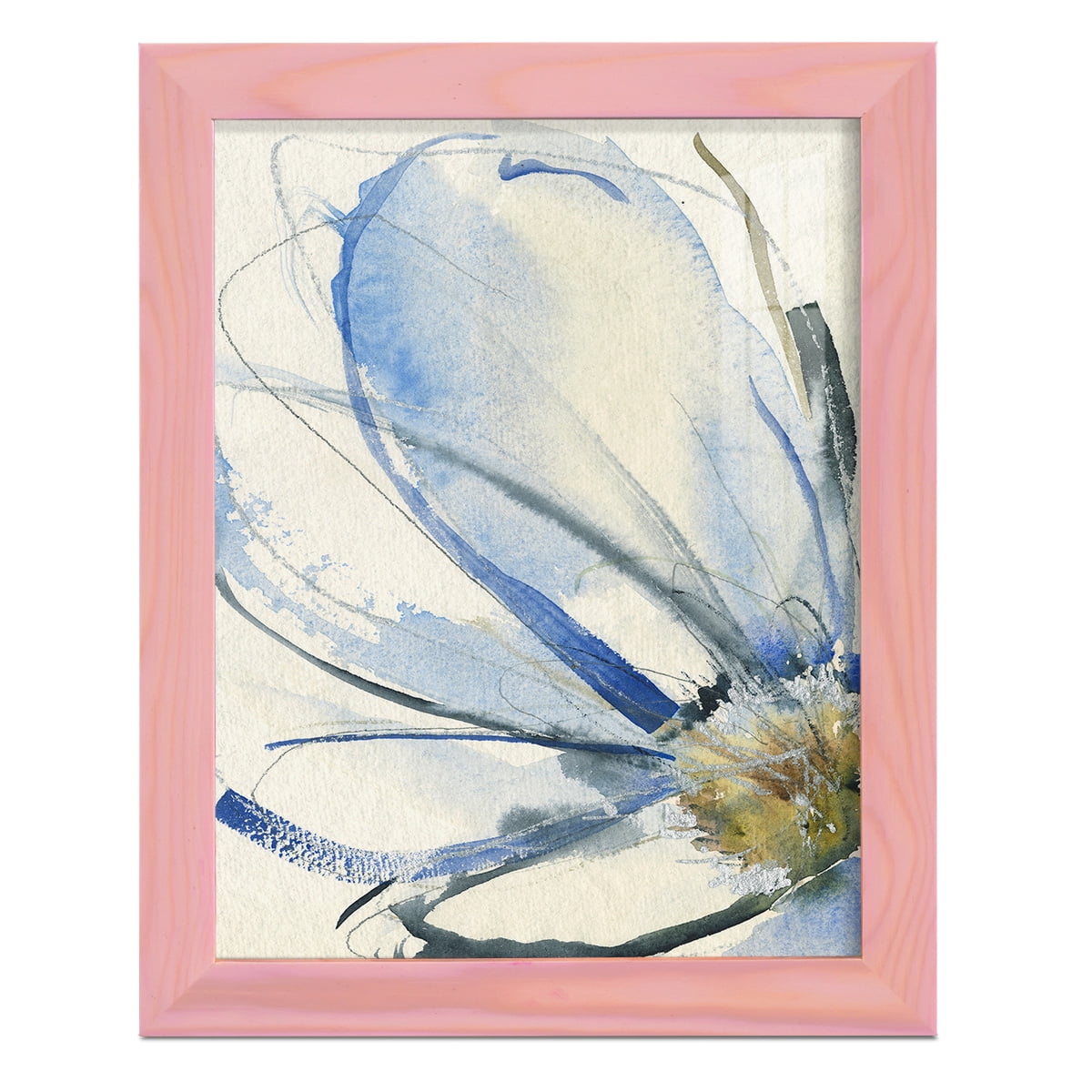Cobalt & Paynes Petals I - Framed Print w/glass - Sunset Pink
