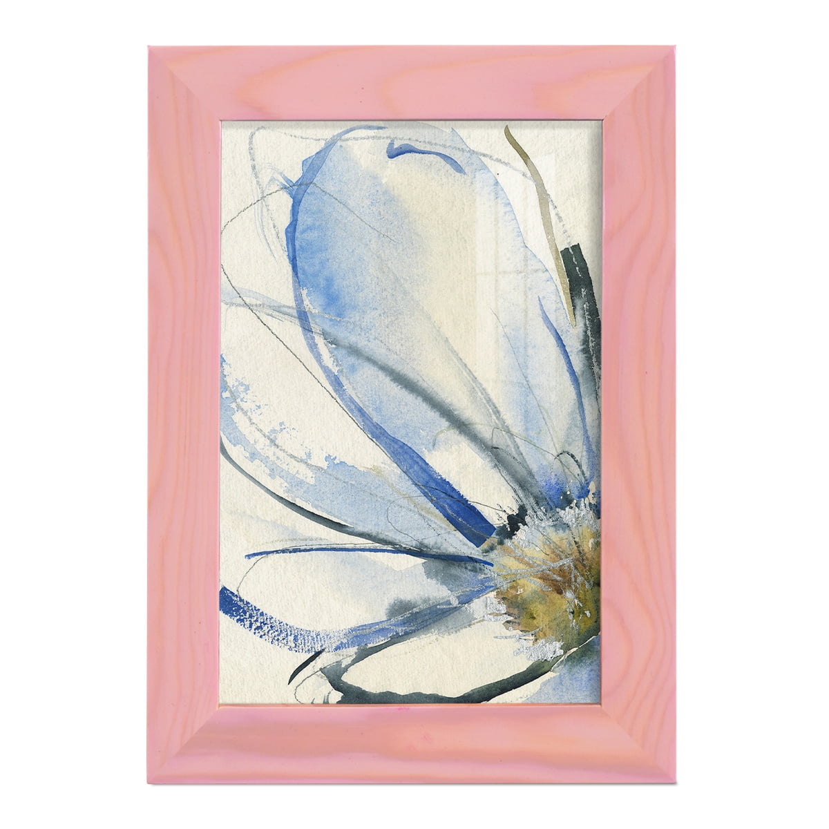 Cobalt & Paynes Petals I - Framed Print w/glass - Sunset Pink