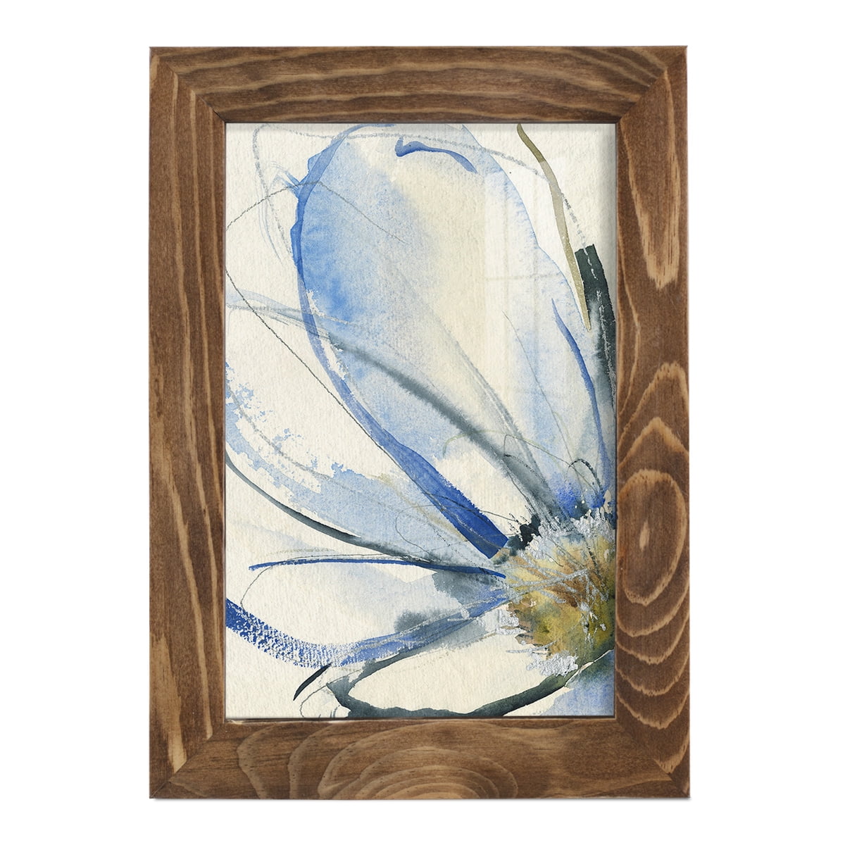 Cobalt & Paynes Petals I - Framed Print w/glass - Walnut