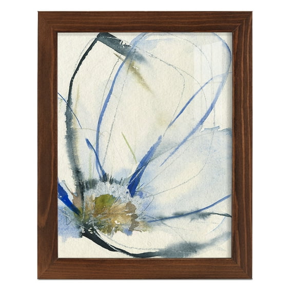 Cobalt & Paynes Petals II - Framed Print w/glass - Chestnut
