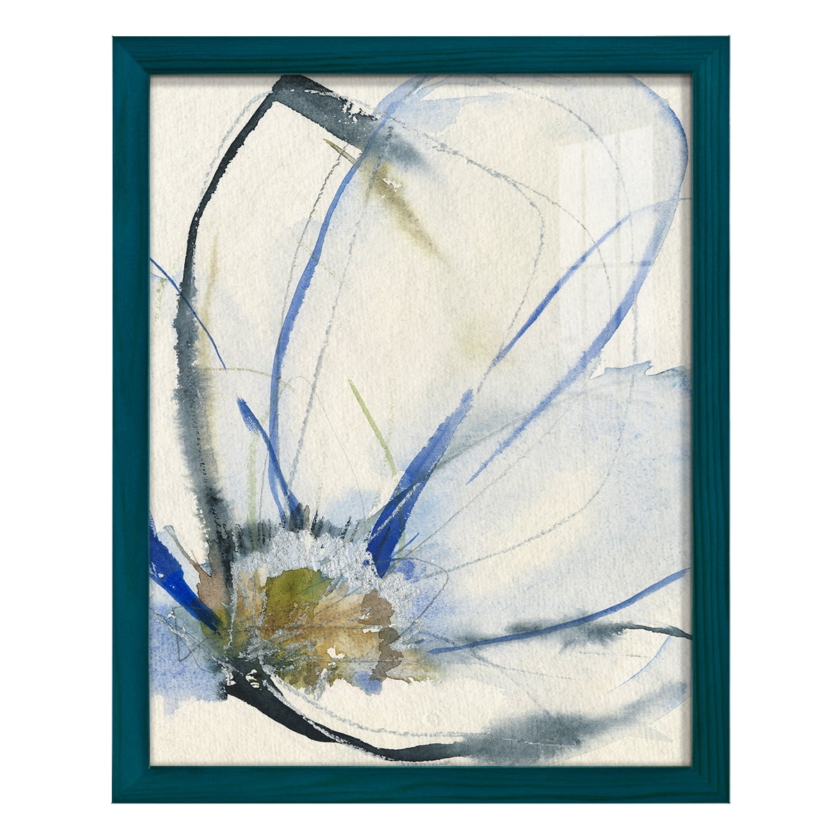 Cobalt & Paynes Petals II - Framed Print w/glass - Ocean Blue