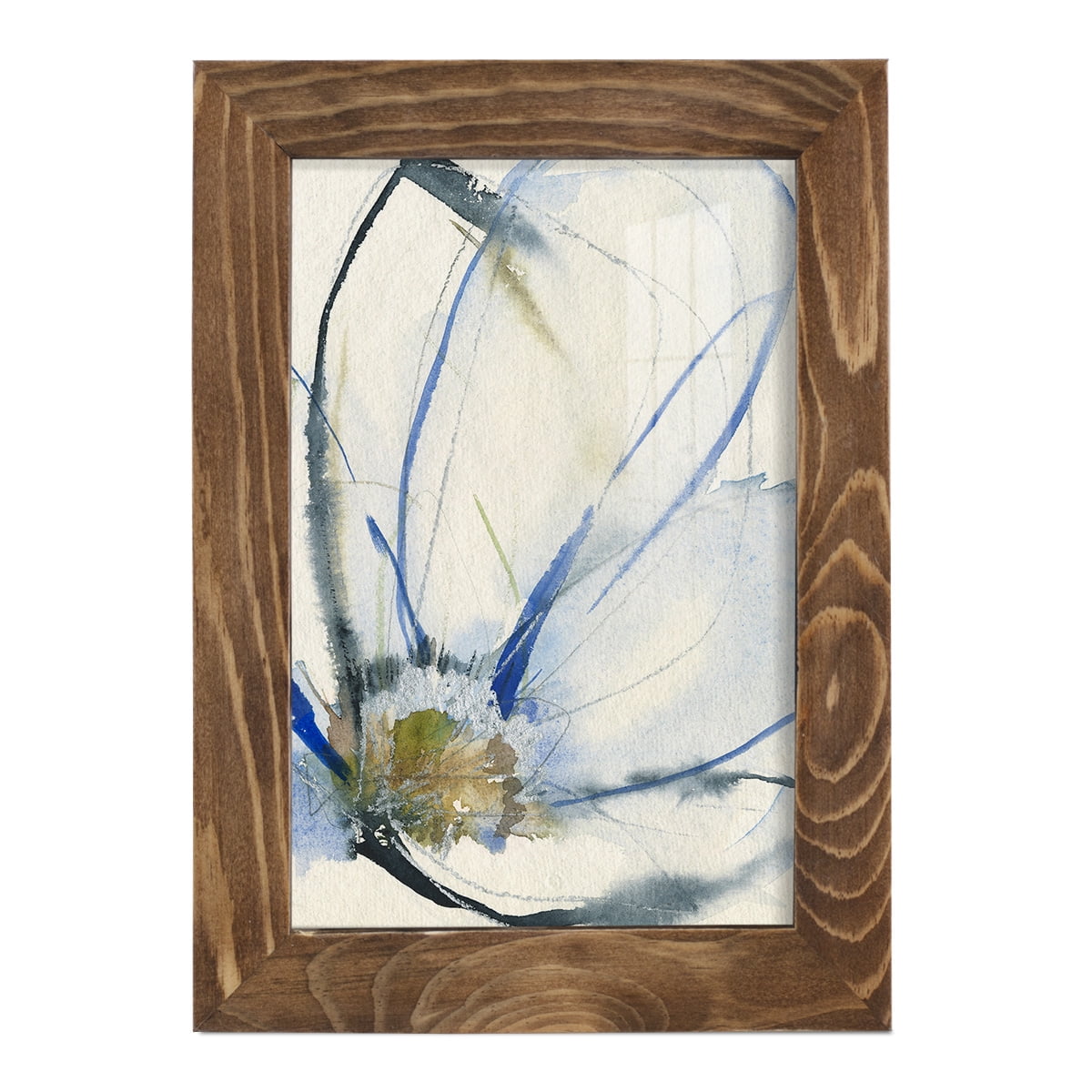 Cobalt & Paynes Petals II - Framed Print w/glass - Walnut