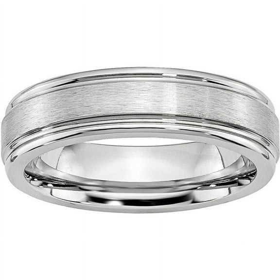 Cobalt Satin and Polished Ridged Edge 6mm Band