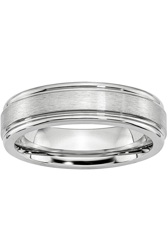 Cobalt Satin and Polished Ridged Edge 6mm Band