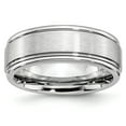 thumbnail image 1 of Cobalt Satin and Polished Ridged Edge 8mm Band, 1 of 7