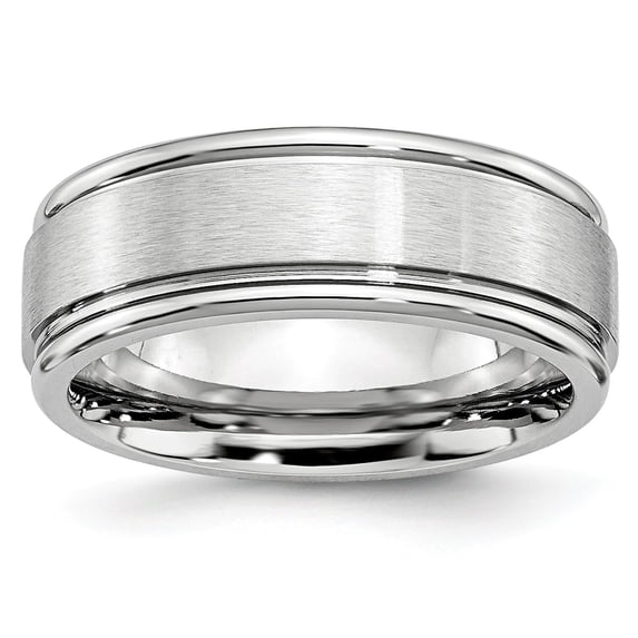 Cobalt Satin and Polished Ridged Edge 8mm Band