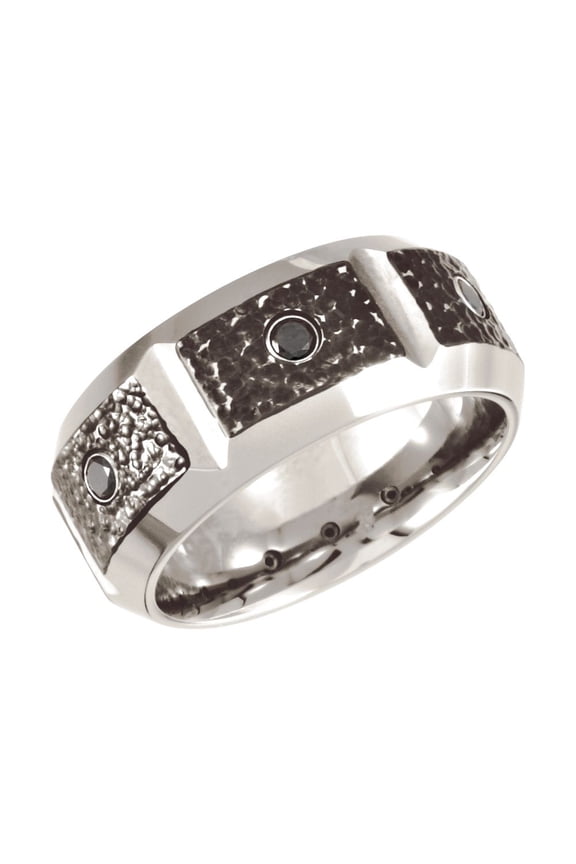 Cobalt Size 10 10mm Polished Casted Band Ring .24 Dwt Black Diamond Jewelry for Women