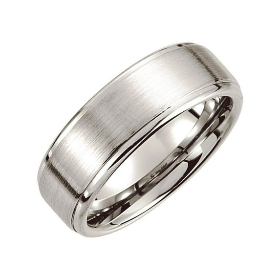 Cobalt Size 10 8mm Satin and Polished Rounded Ridged Band Ring