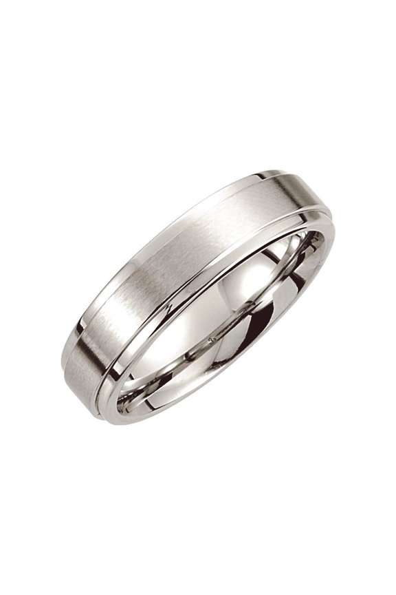 Cobalt Size 8.5 6mm Polished Ridged Band Ring