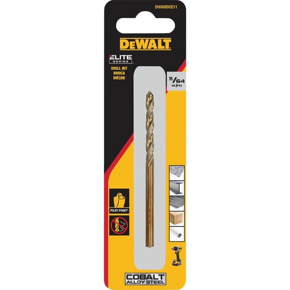 Cobalt Split-Point Drill Bit, 11/64-In.