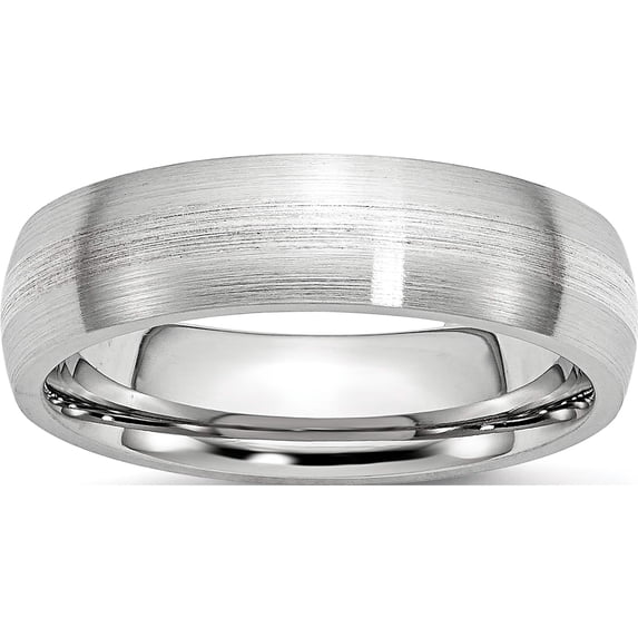 Cobalt/Ss Cobalt Sterling Silver Inlay Satin 6mm Band (Size 7) Made In China cc43-7